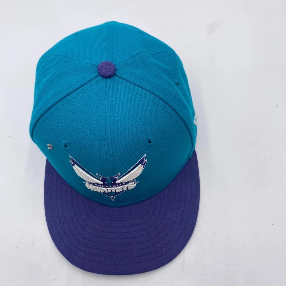 CHARLOTTE HORNETS New Era 9FIFTY Snapback Hat Youth Teal Purple NBA Flat Bill
